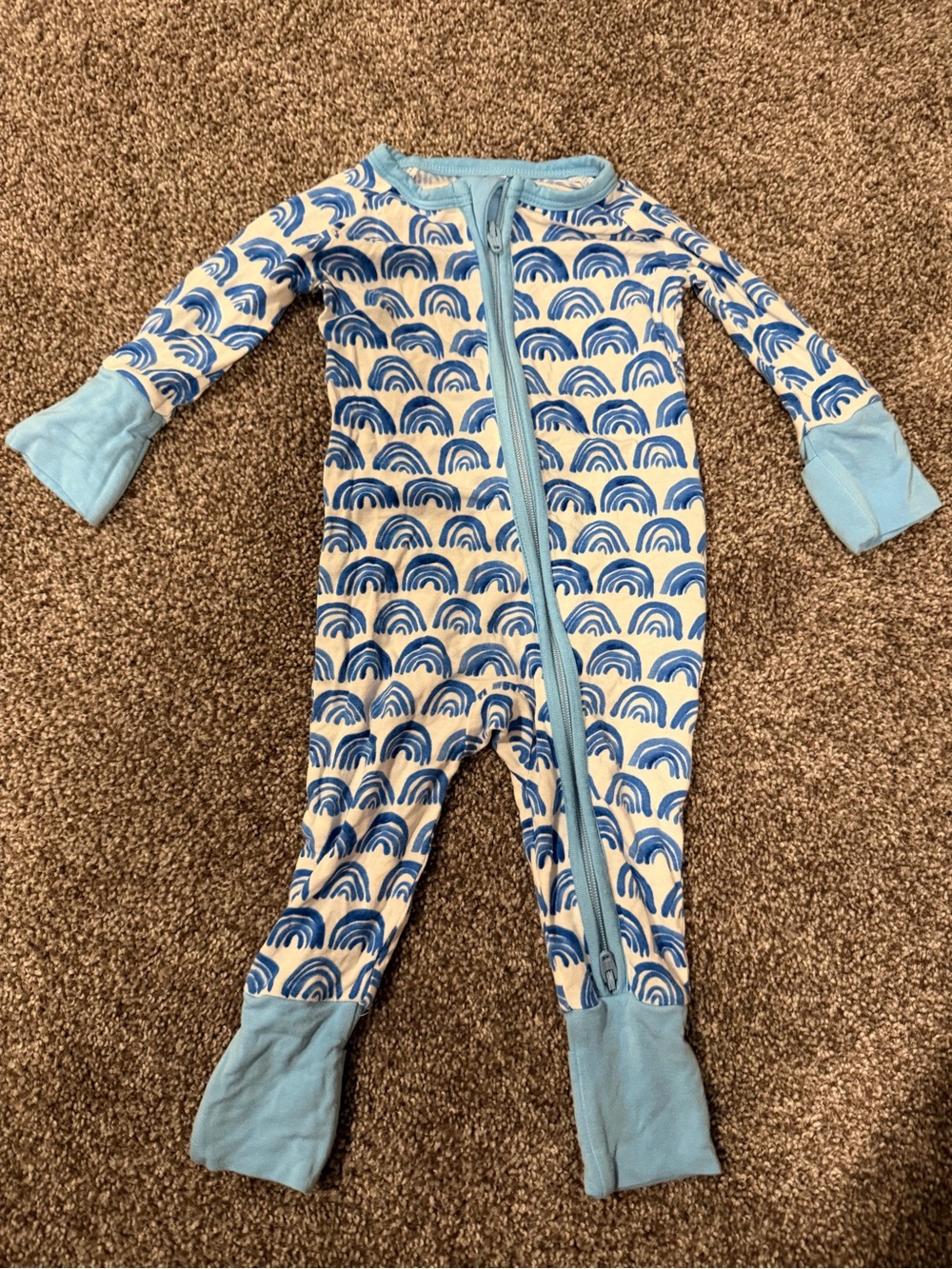 Little Sleepies Blue Rainbow Pajamas